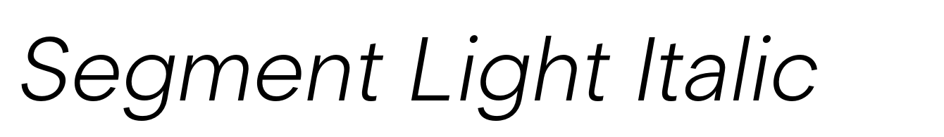 Segment Light Italic